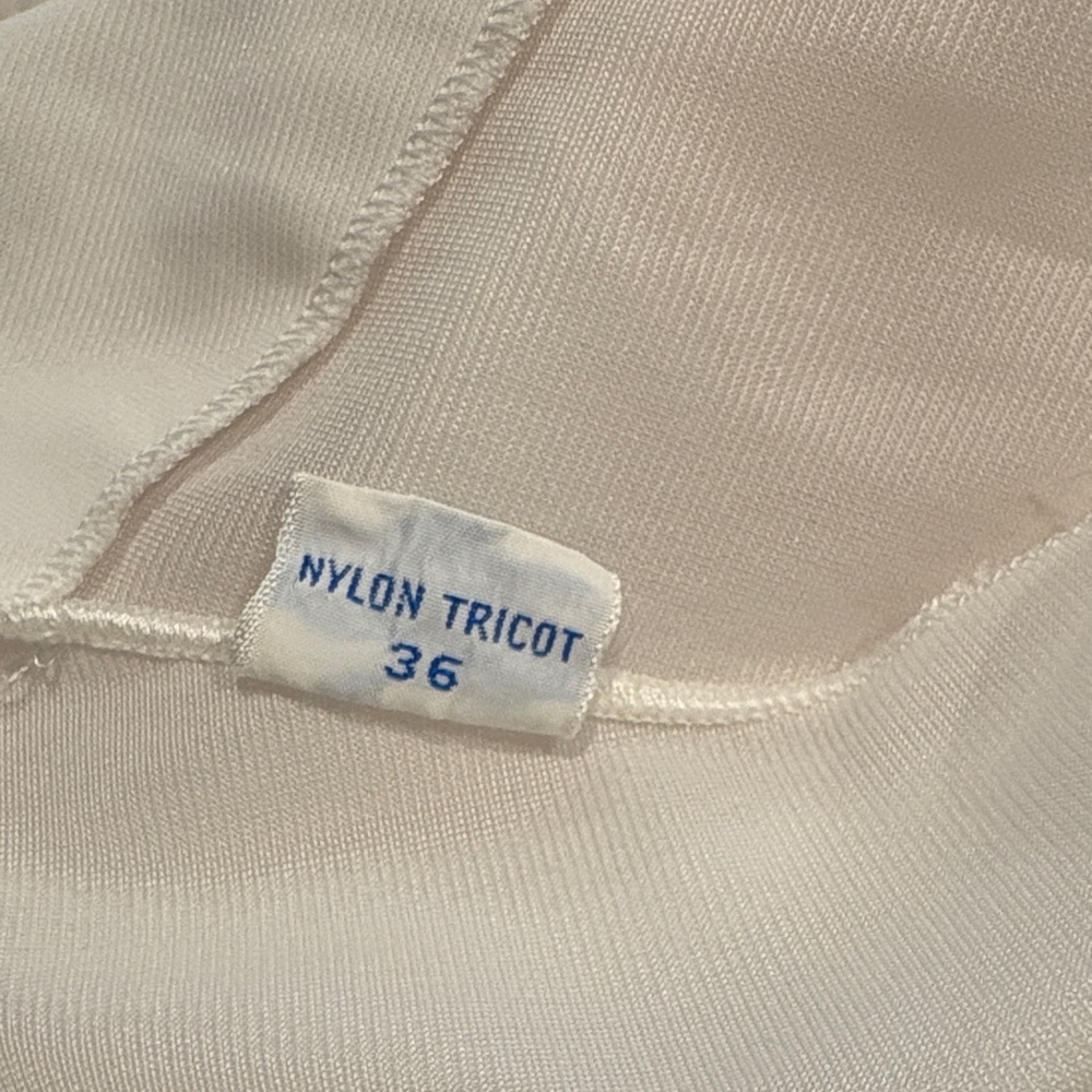 Charmode by Sears Roebuck Vintage Off White and Baby Pink Nightgown Slip Dress - Picture 14 of 15